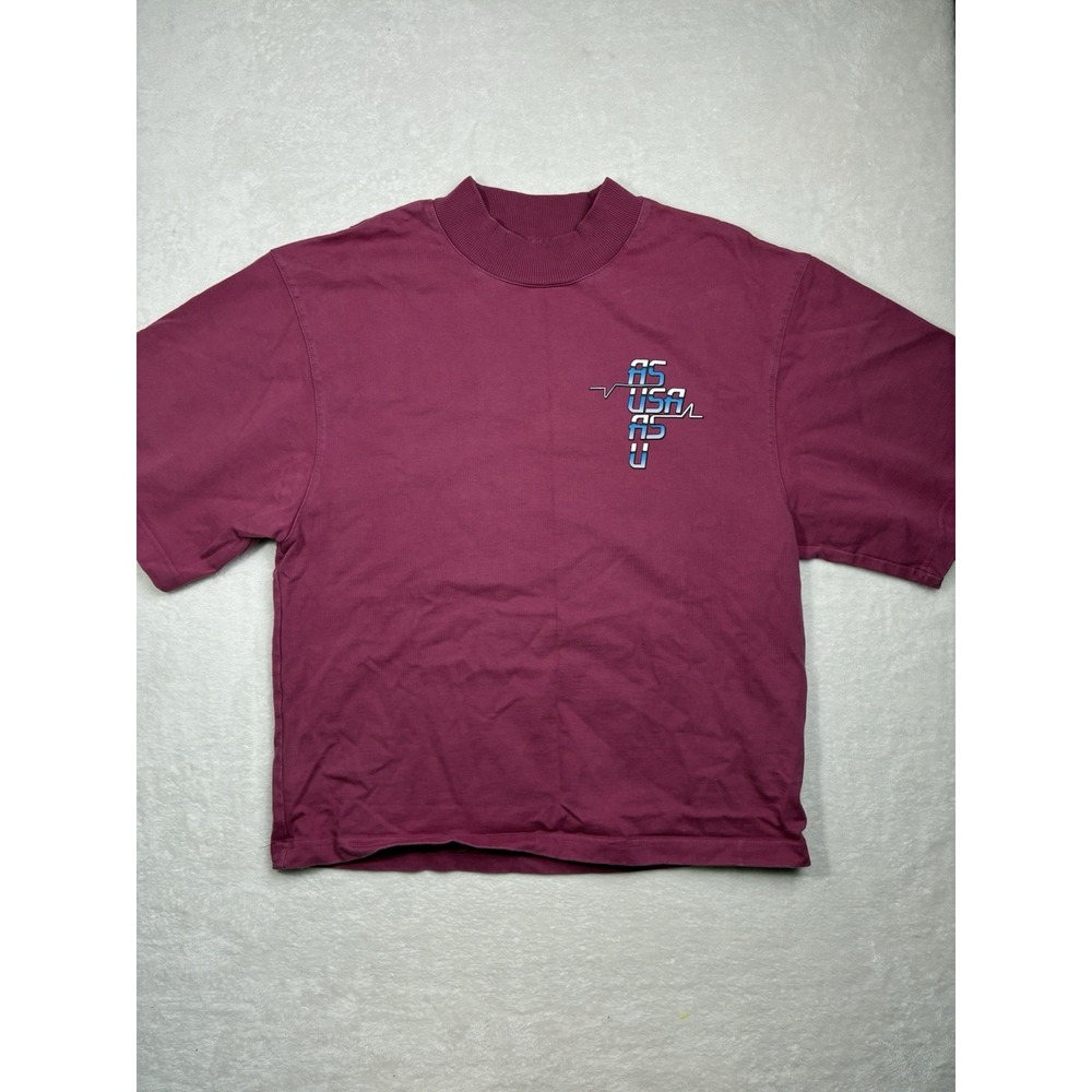 Pyer Moss Size Small AS U AS USA Cropped Graphic T-Shirt Maroon Top
